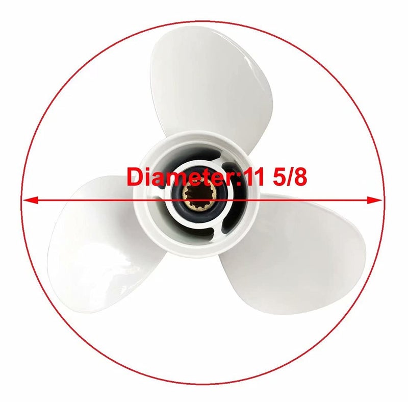 COPKINGO Boat Propeller 11 5/8 X 11-G for Yamaha 25HP 30HP 40HP 45HP 50HP 55HP 60HP /Outboard Propeller with 13 Spline Tooth 69W-45947-00 - Image 3